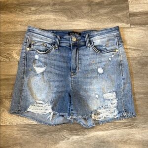 Judy Blue Distressed Denim Jean Shorts
